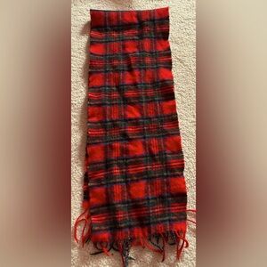 Real Wool Red Plaid Scarf